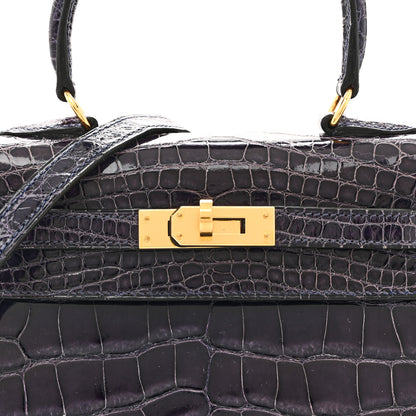 Hermes Shiny Alligator Mini Kelly Sellier 20 Amethyste 8 of 14