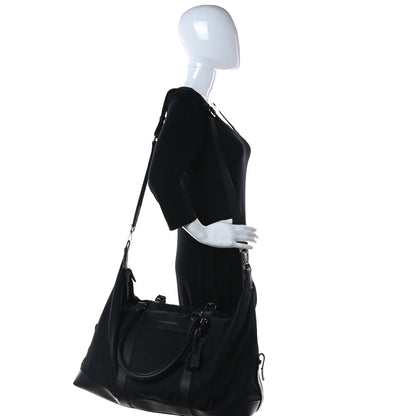 Burberry Calfskin Nylon Duffle Bag Black 2 of 10