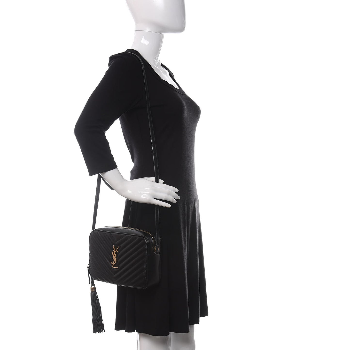 Calfskin Matelasse Monogram Lou Camera Bag Black