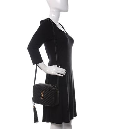 Saint Laurent Calfskin Matelasse Monogram Lou Camera Bag Black 2 of 9
