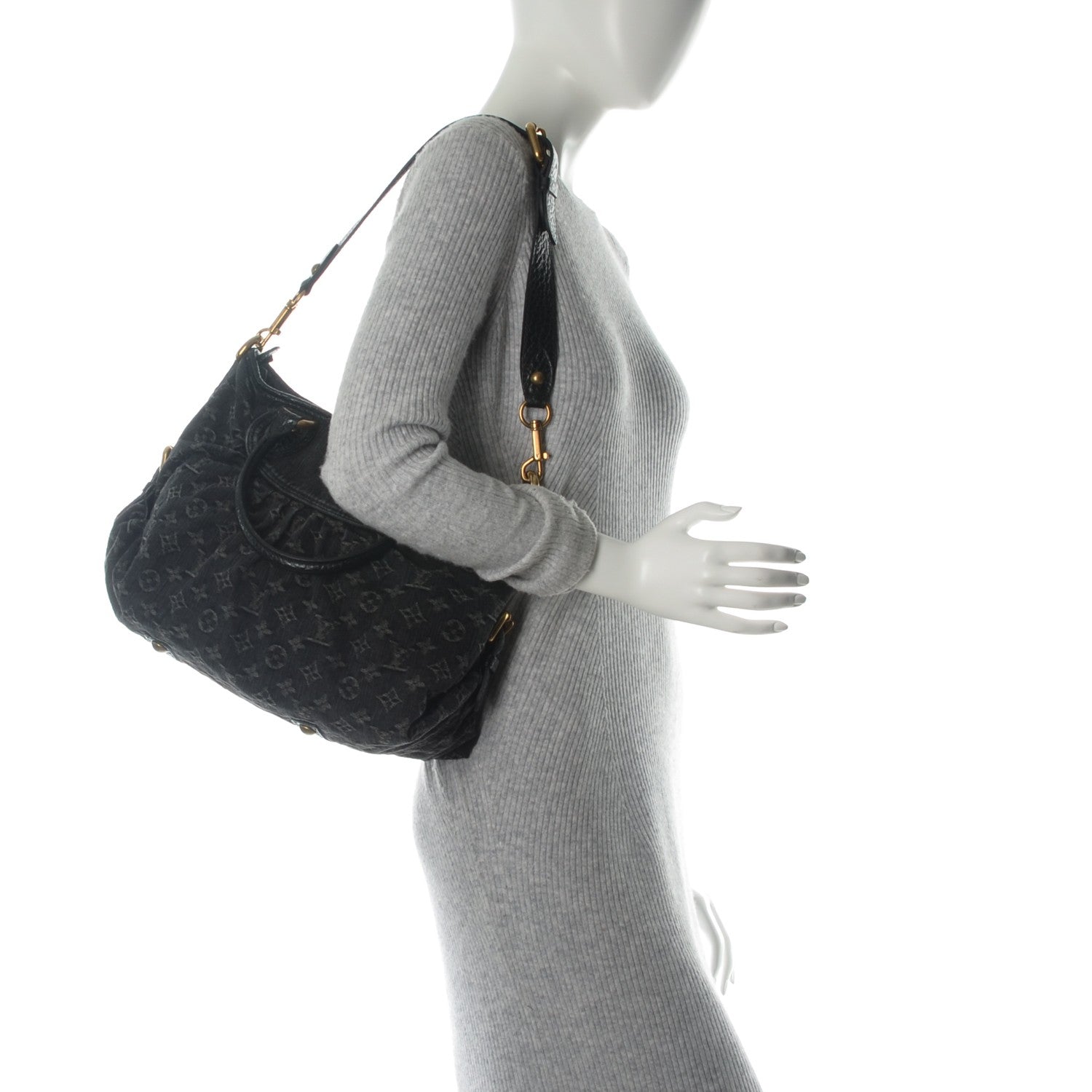 Louis Vuitton Denim Neo Cabby MM Black 2 of 7