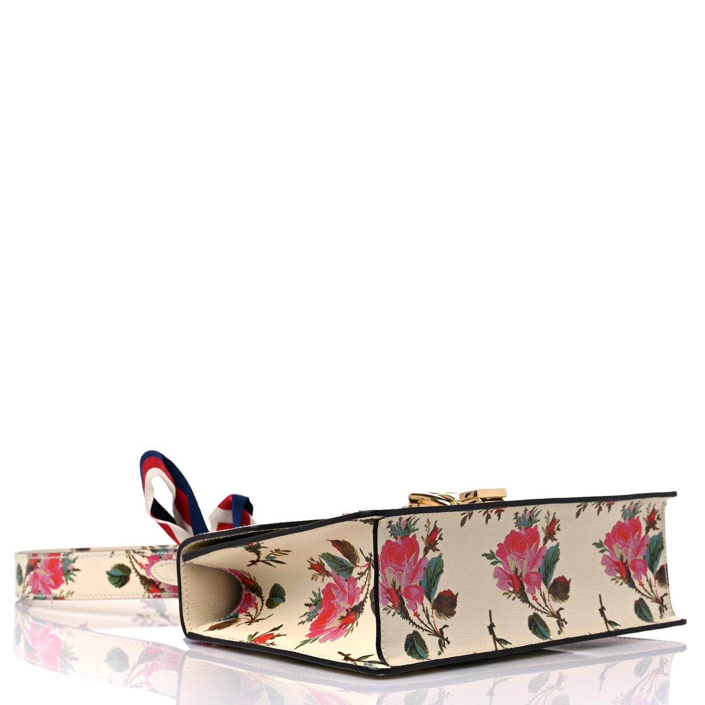 Calfskin Floral Small Sylvie Top Handle Bag Off White