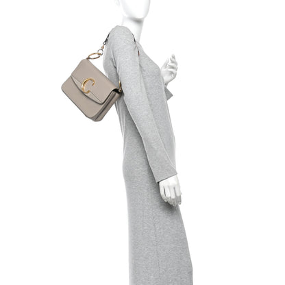 Chloe Shiny Calfskin Suede Small C Double Carry Bag Motty Grey 2 of 9