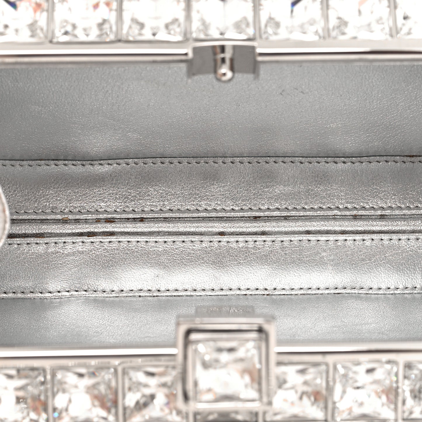 Crystal Trim Satin Evening Bag Clutch Black