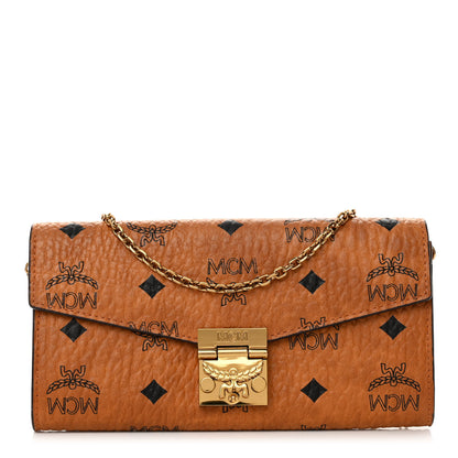 MCM Visetos Large Patricia Wallet On Chain Cognac 1 of 9