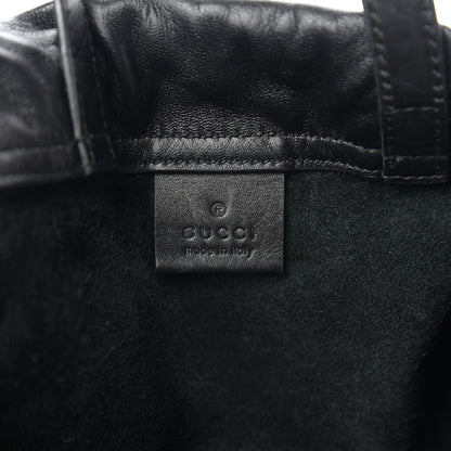 Gucci Calfskin Logo Drawstring Backpack Black 6 of 11