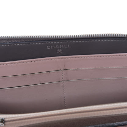 Chanel Calfskin Stitched Large Zip Around Wallet Silver 10 of 13