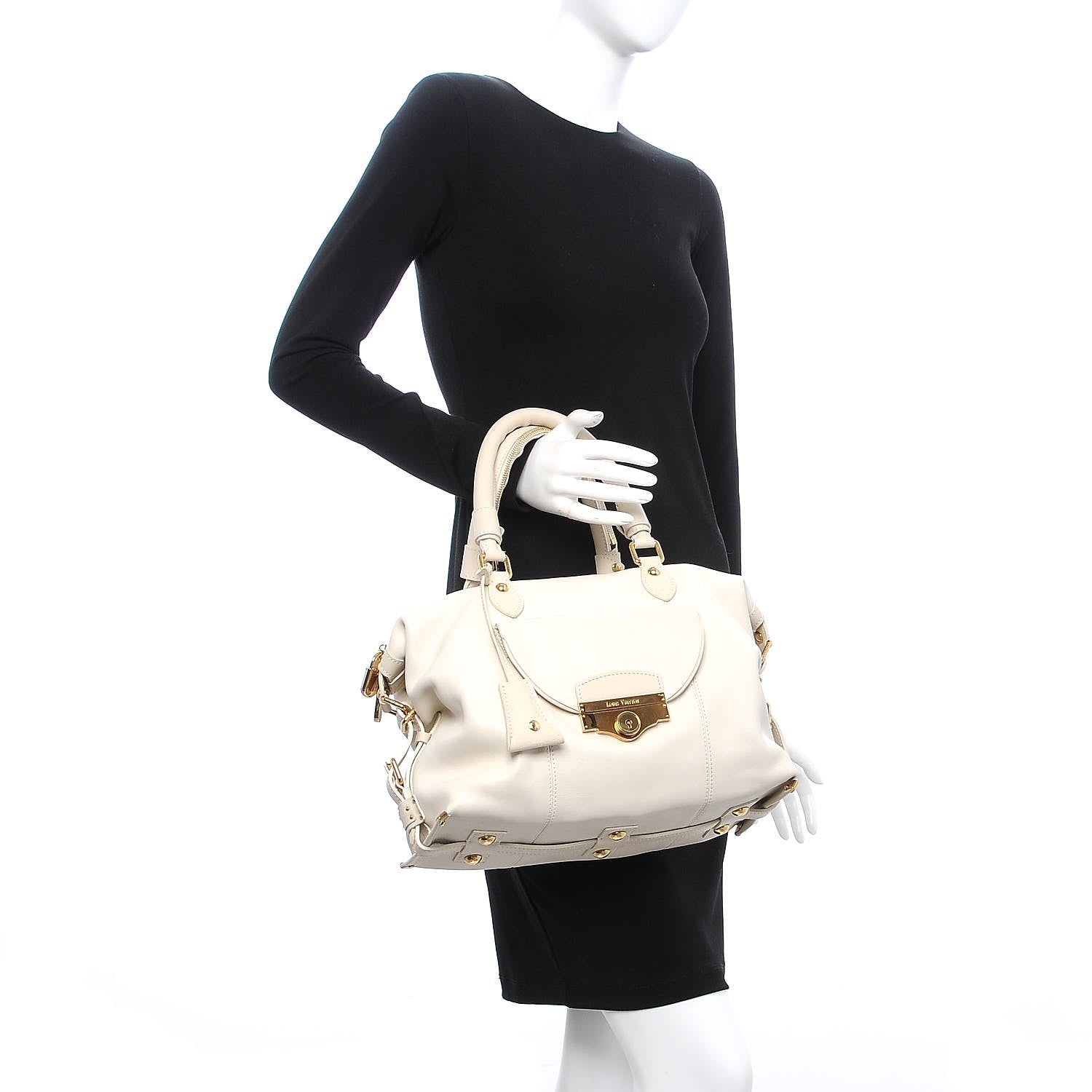 Louis Vuitton Calfskin Sac Louis White 2 of 14
