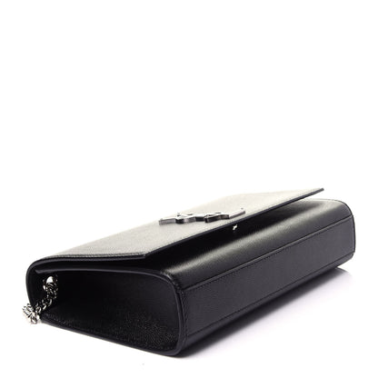 Saint Laurent Grain De Poudre Medium Classic Monogram Kate Satchel Black 4 of 12