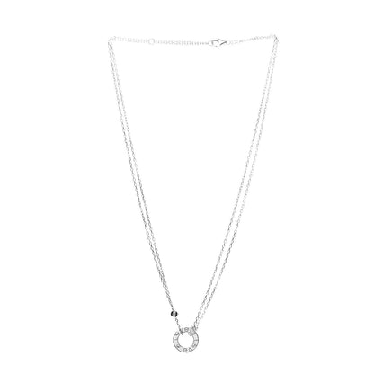 Cartier 18K White Gold 2 Diamond LOVE Necklace 3 of 7