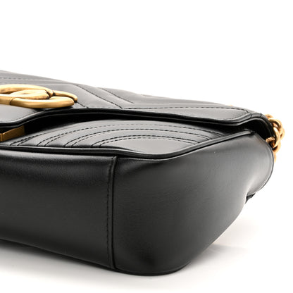 Gucci Calfskin Matelasse Small GG Marmont Shoulder Bag Black 9 of 10