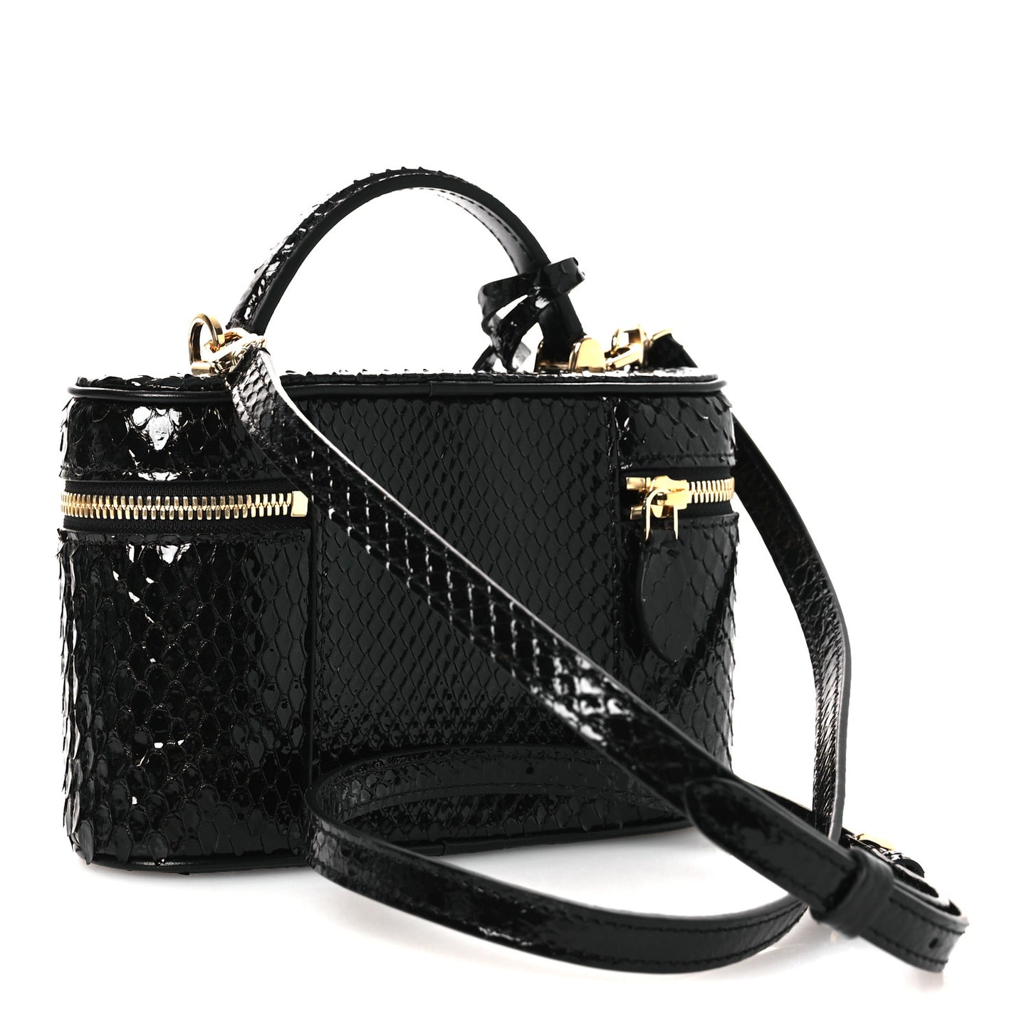 Snakeskin Vanity Pouch Black