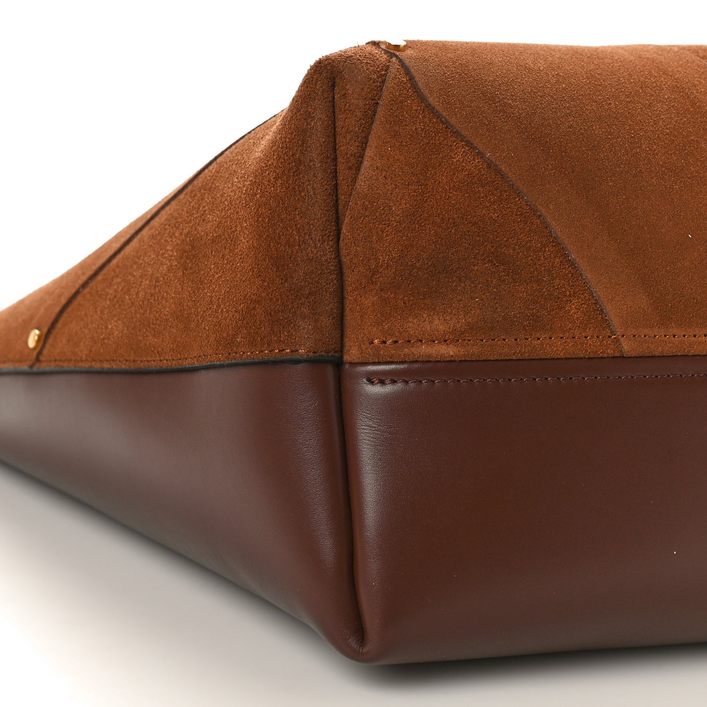 Suede Patchwork Small Marcie Tote Caramel