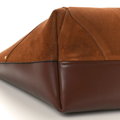 Chloe Suede Patchwork Small Marcie Tote Caramel 8 of 9