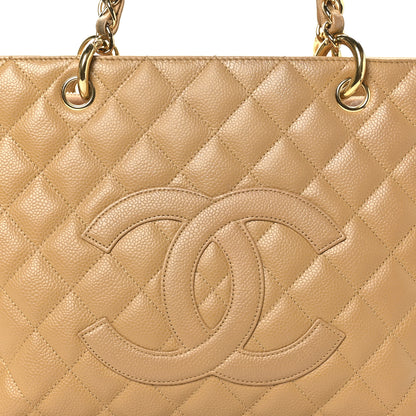 Chanel Caviar Quilted Grand Shopping Tote GST Beige 8 of 10
