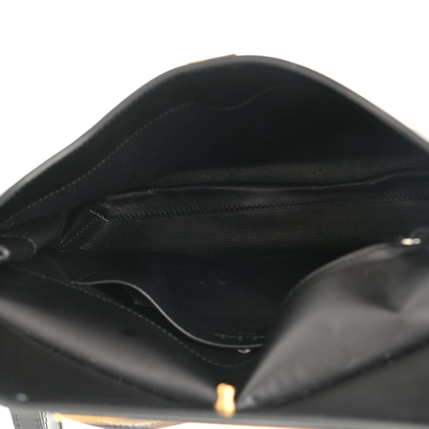 Calfskin Cable Flap Clutch Black