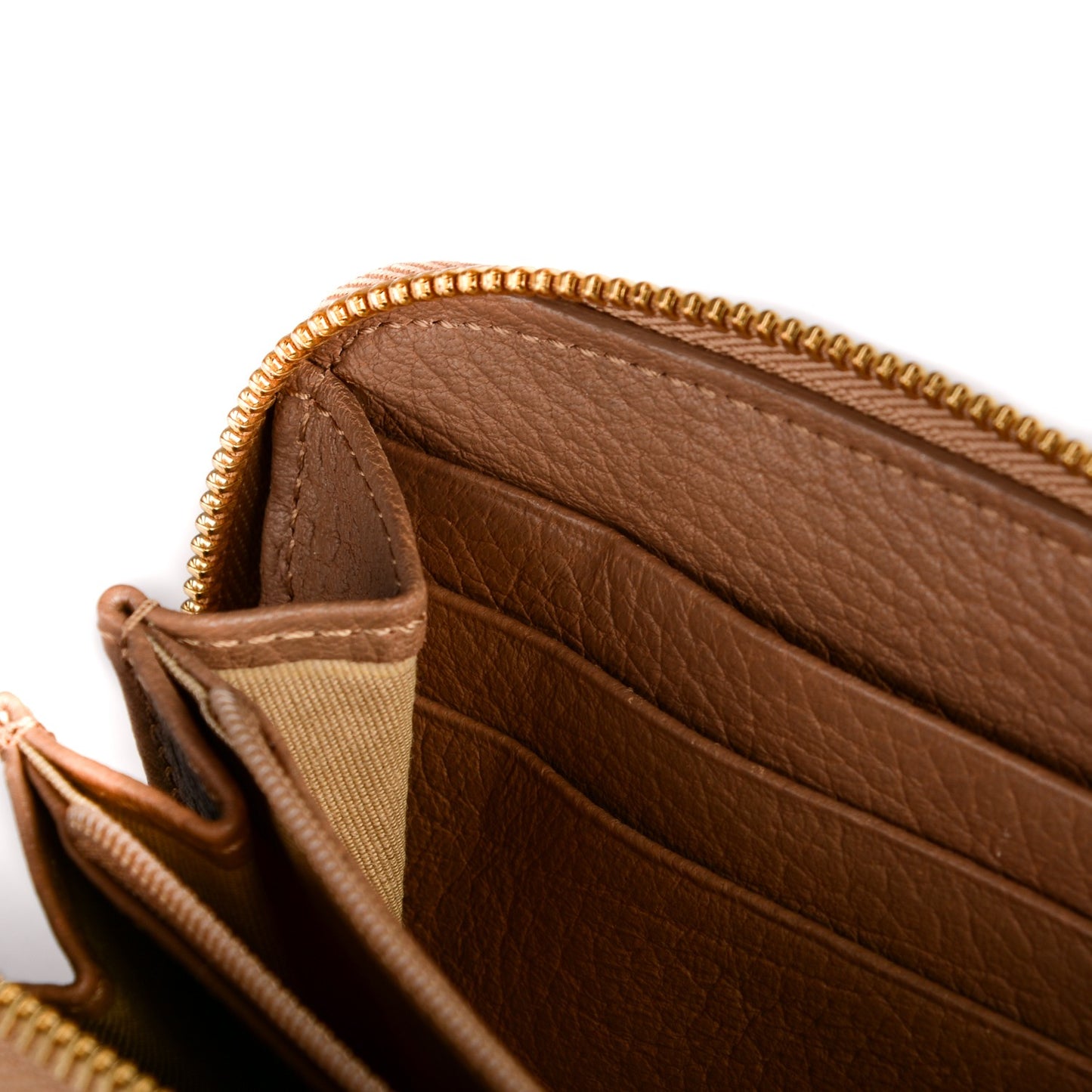 Grainy Calfskin Rush Wallet Clutch Nude