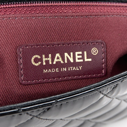 Chanel Patent Goatskin Quilted Medium CC Eyelet Flap Black 6 of 12