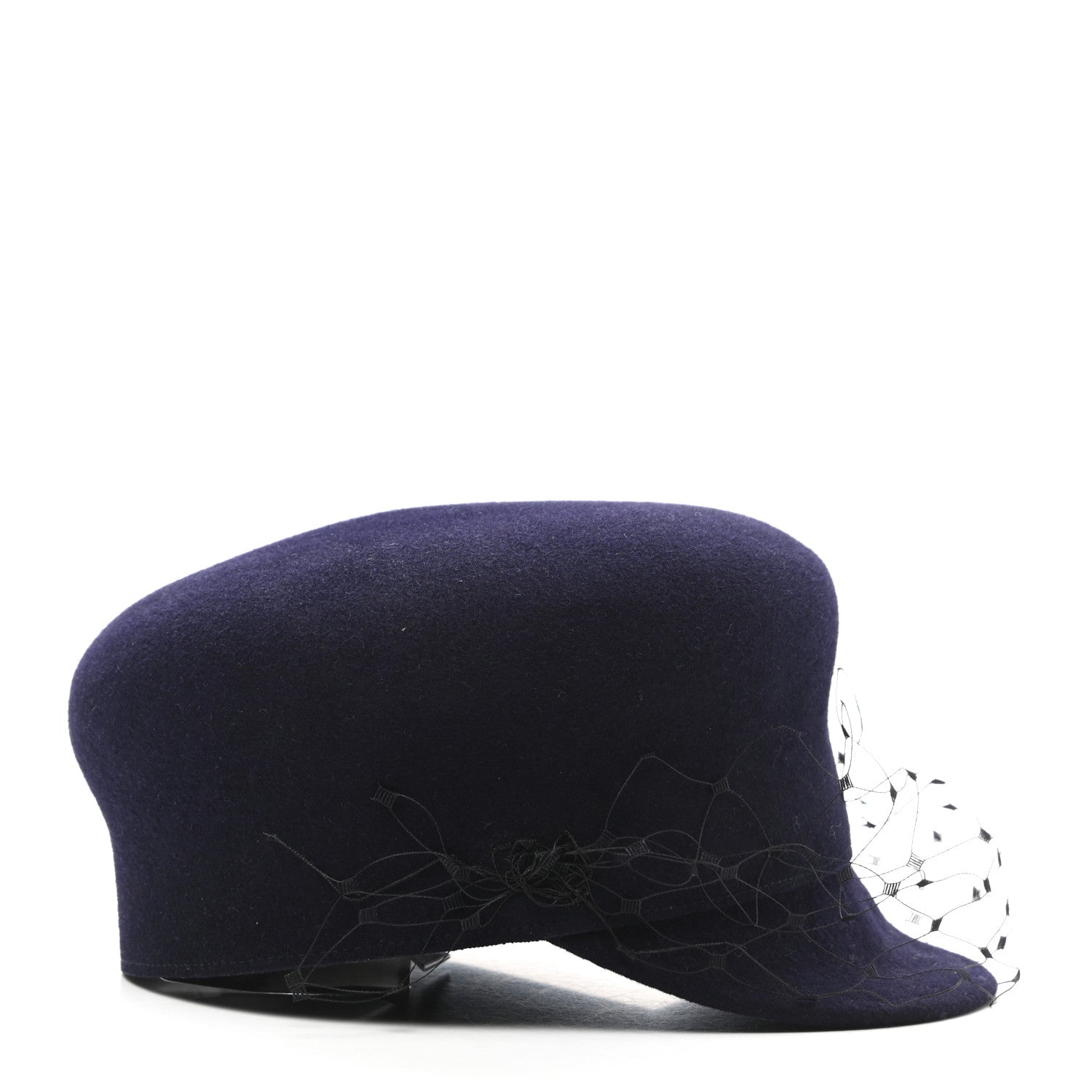 Christian Dior Cotton Canvas Arty Cap with Veil 58 Black 6 of 8