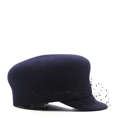 Christian Dior Cotton Canvas Arty Cap with Veil 58 Black 6 of 8