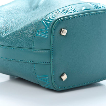 MCM Goatskin Milano Drawstring Mini Bag Deep Lagoon 10 of 11