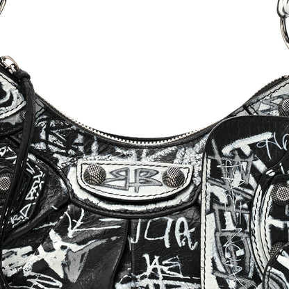 Balenciaga Agneau Arena Graffiti Le Cagole Shoulder Bag XS Black 9 of 11