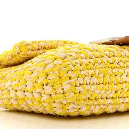 Fendi Woven Straw Baguette Yellow 7 of 8