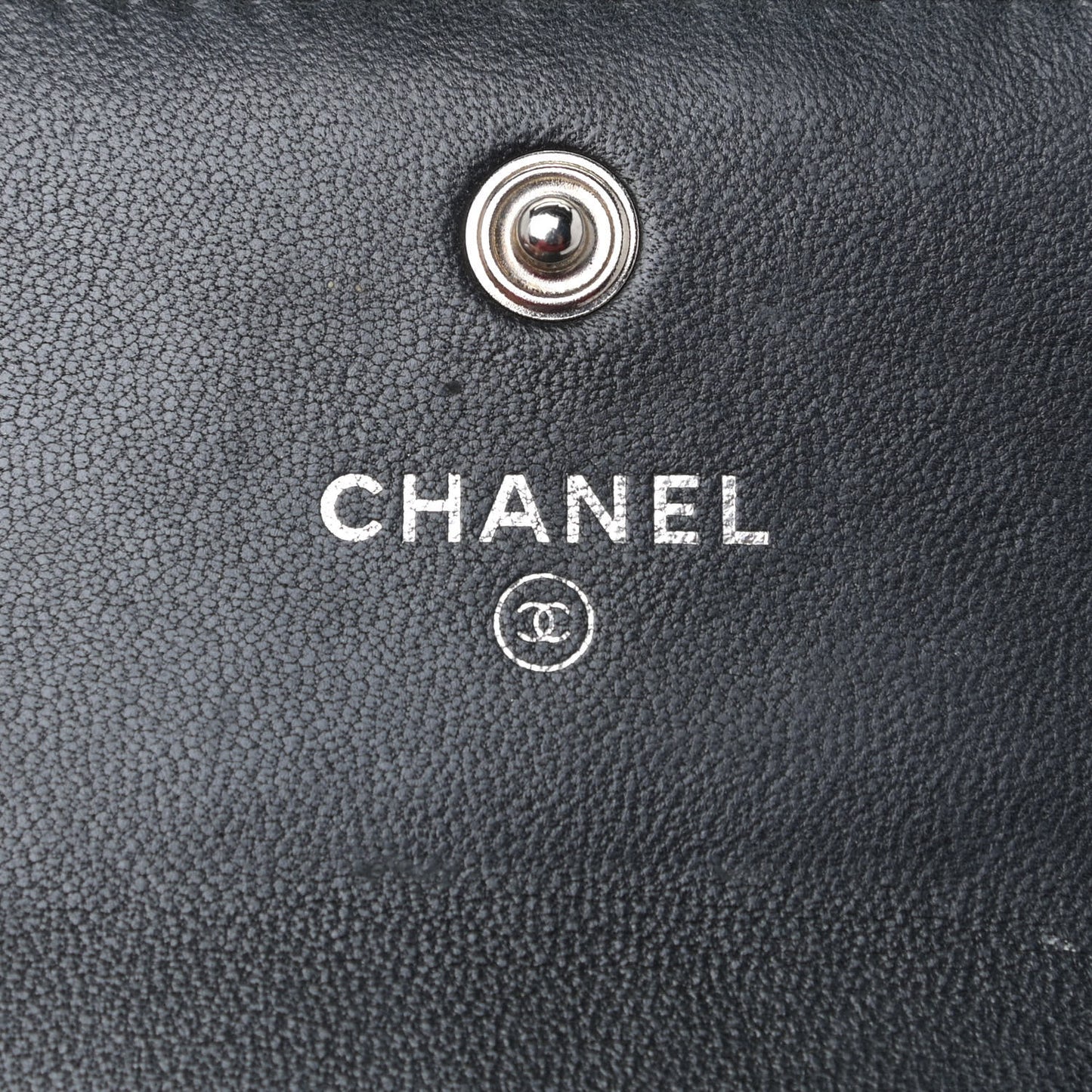 Lambskin Quilted Compact Boy Wallet Black