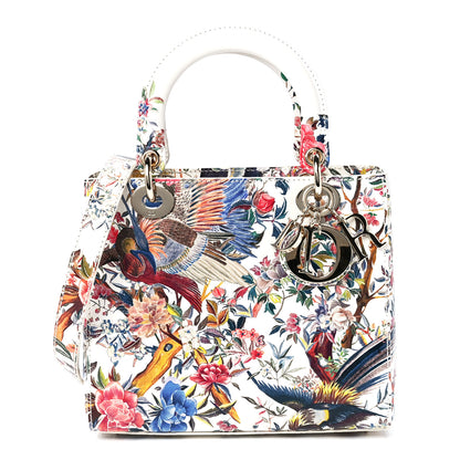 Christian Dior Calfskin Jardin D'Hiver Printed Medium Lady Dior White Multicolor 1 of 11