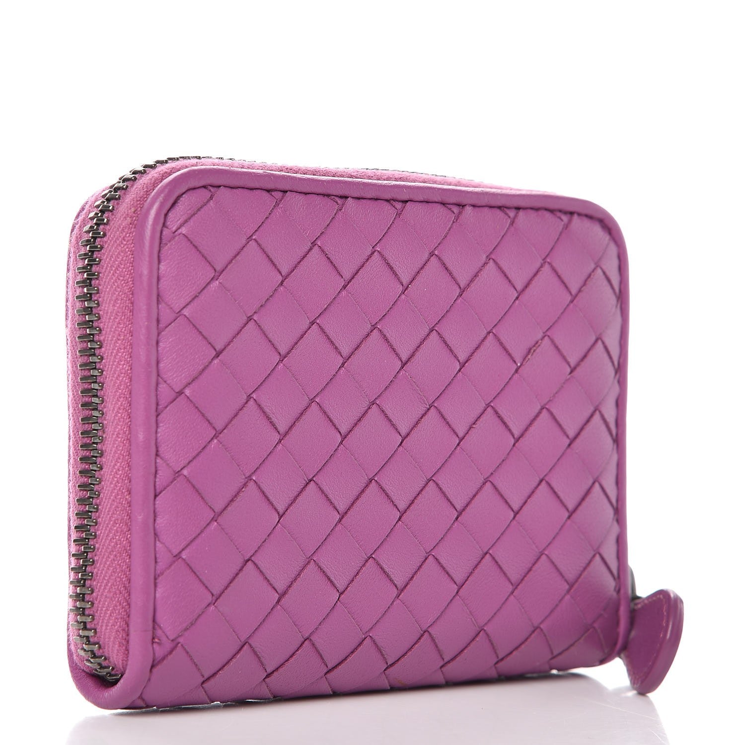 Bottega Veneta Nappa Intrecciato Zip Around Coin Purse Peony 3 of 7