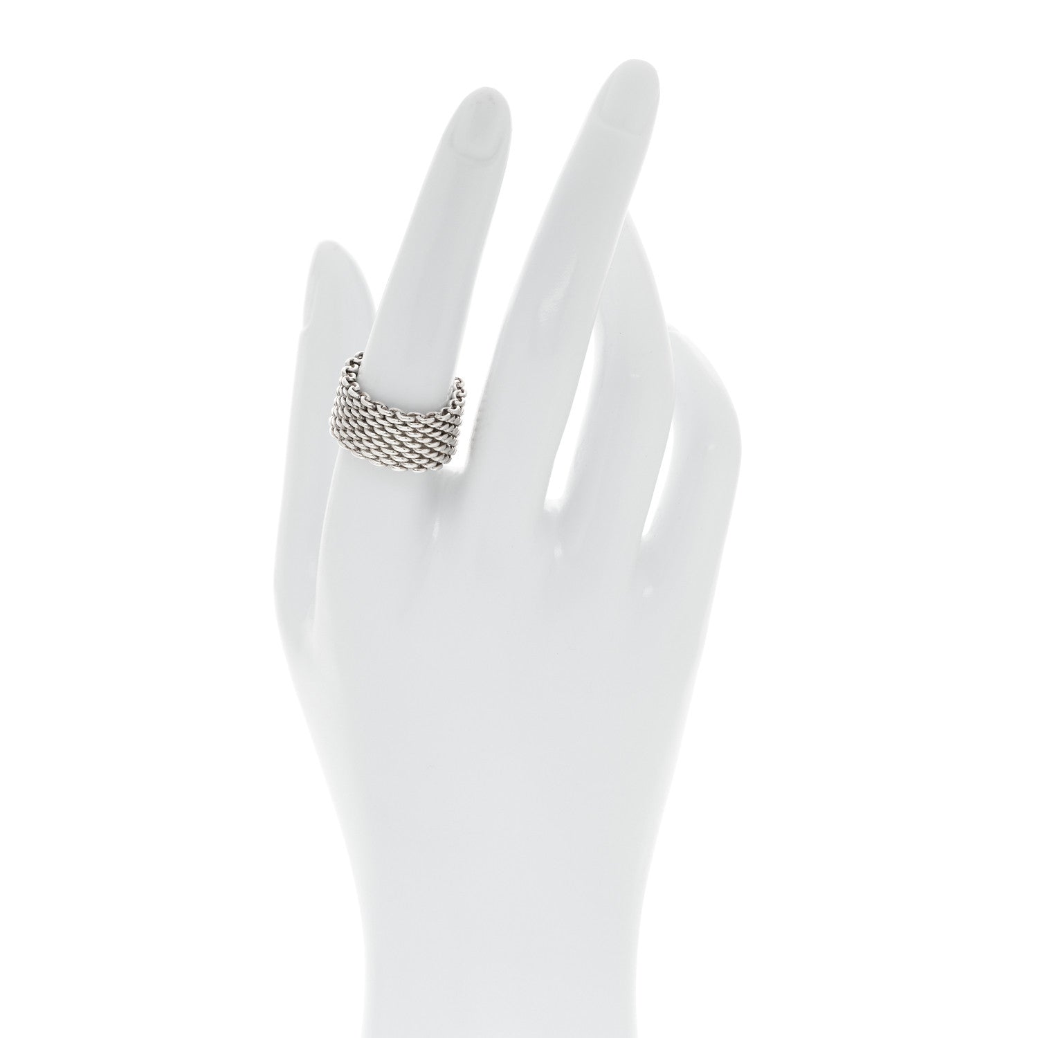 Tiffany Sterling Silver Somerset Mesh Ring 56 7.75 2 of 4
