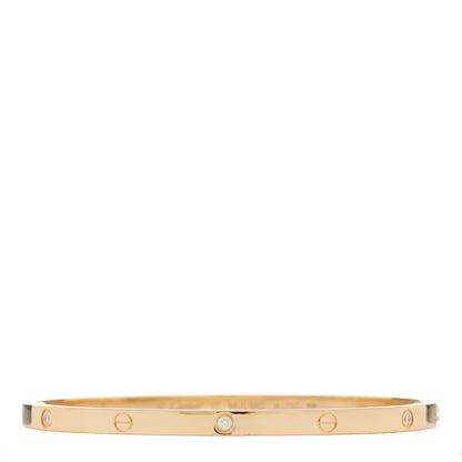 Cartier 18K Yellow Gold 6 Diamond Small LOVE Bracelet 17 1 of 3
