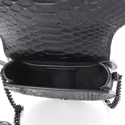 Saint Laurent Python Calfskin Embossed Passementerie Chain Bag Black 4 of 7
