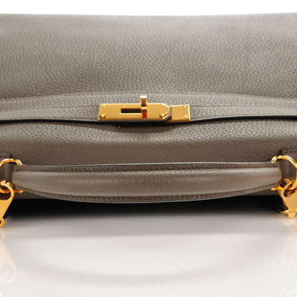 Hermes Taurillon Clemence Kelly Retourne 32 Etain 16 of 25
