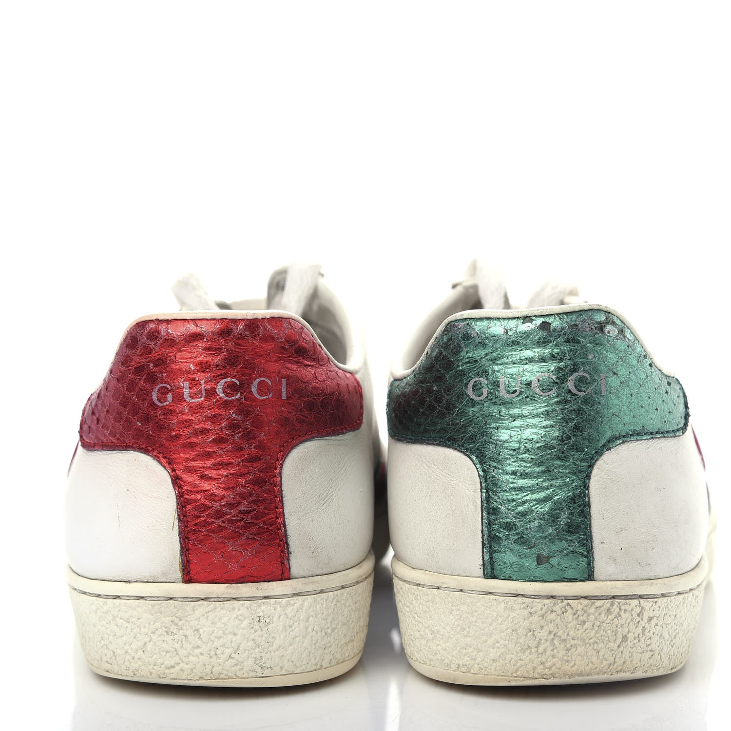 Gucci Calfskin Ayers Web Heart Embroidered Womens Ace Sneakers 35.5 White 7 of 10
