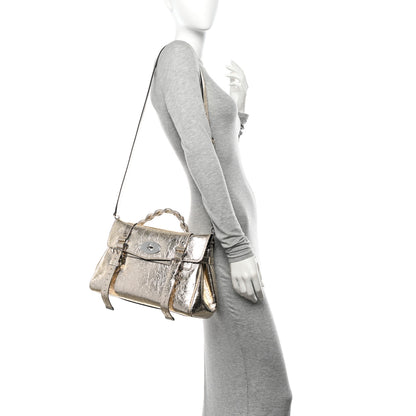 Mulberry Metallic Crinkled Calfskin Medium Alexa Gold 2 of 11