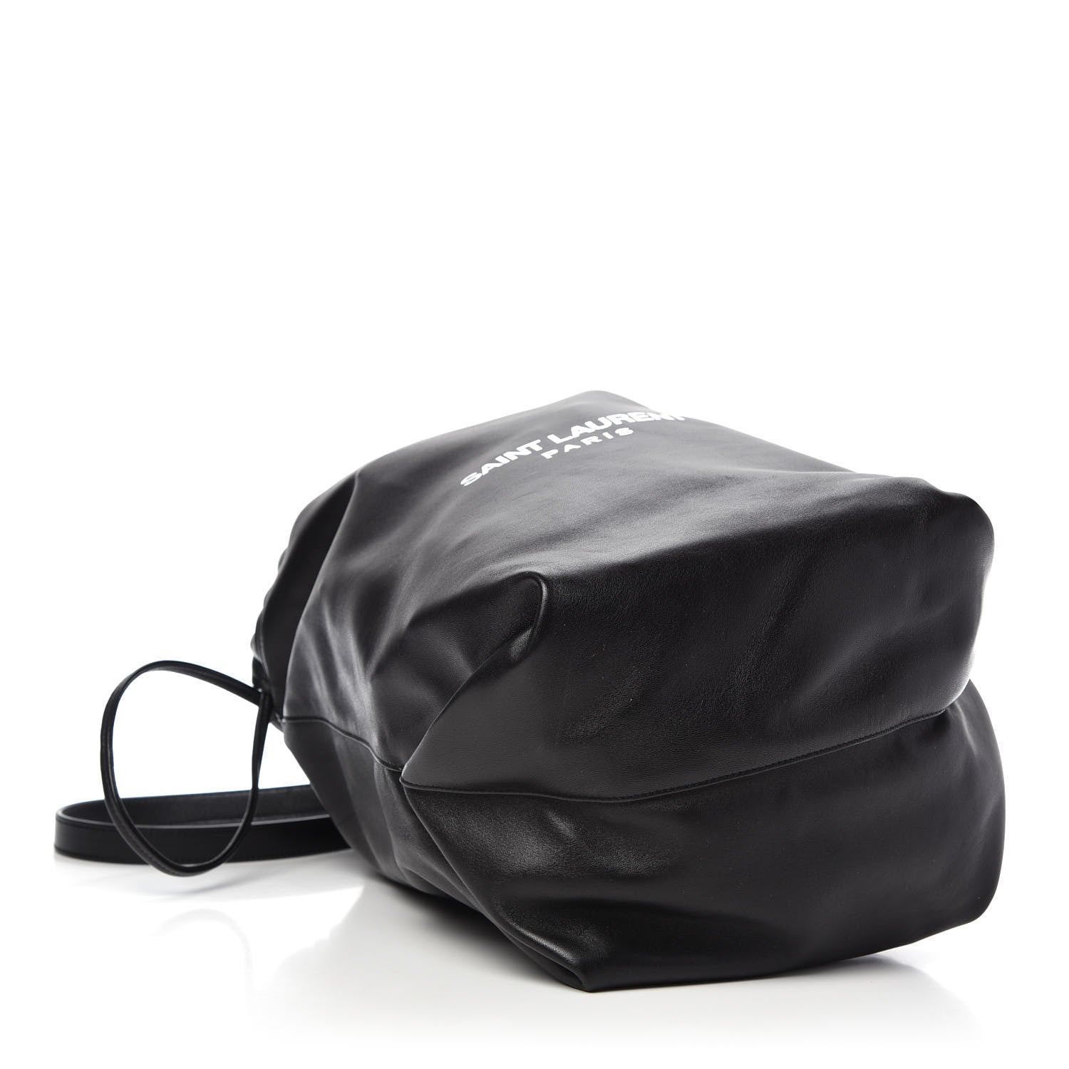Saint Laurent Lambskin Teddy Drawstring Bag Black 4 of 9