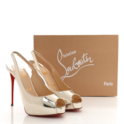 Christian Louboutin Metallic Patent No Prive 120 Pumps 38 Gold 10 of 10