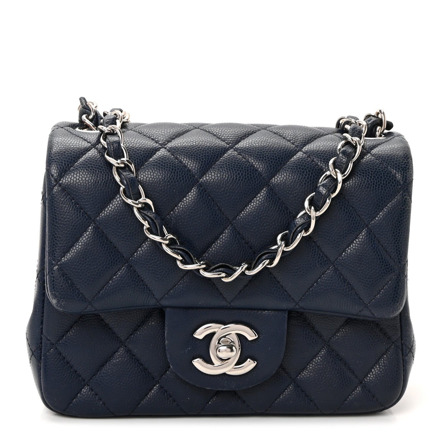 Chanel Caviar Quilted Mini Square Flap Navy 1 of 10