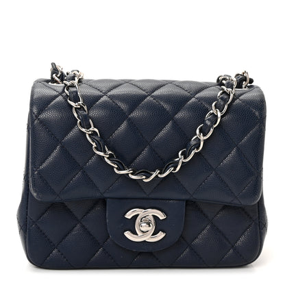 Chanel Caviar Quilted Mini Square Flap Navy 1 of 10