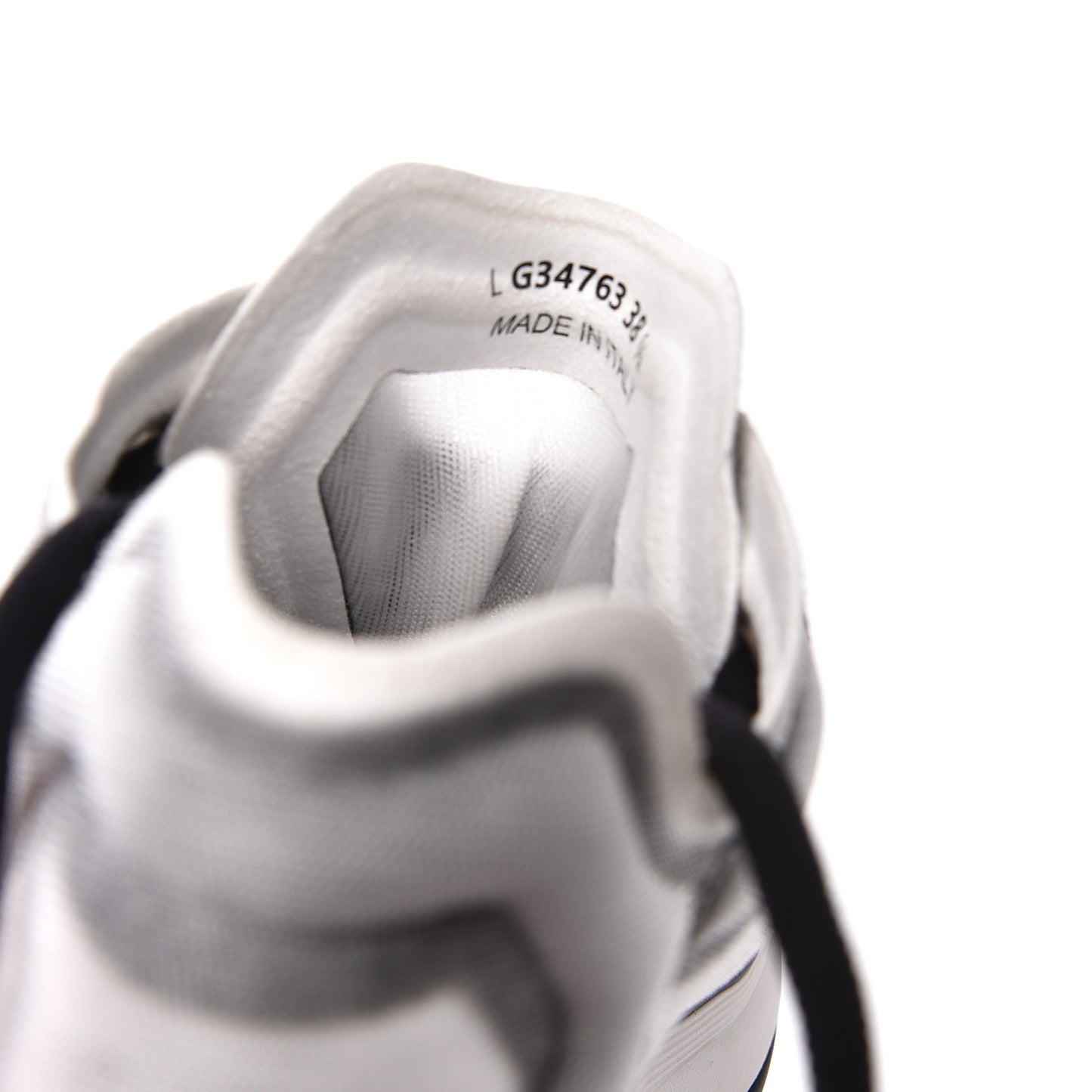 Calfskin Mesh Lycra Womens Logo Sneakers 38.5 White Black