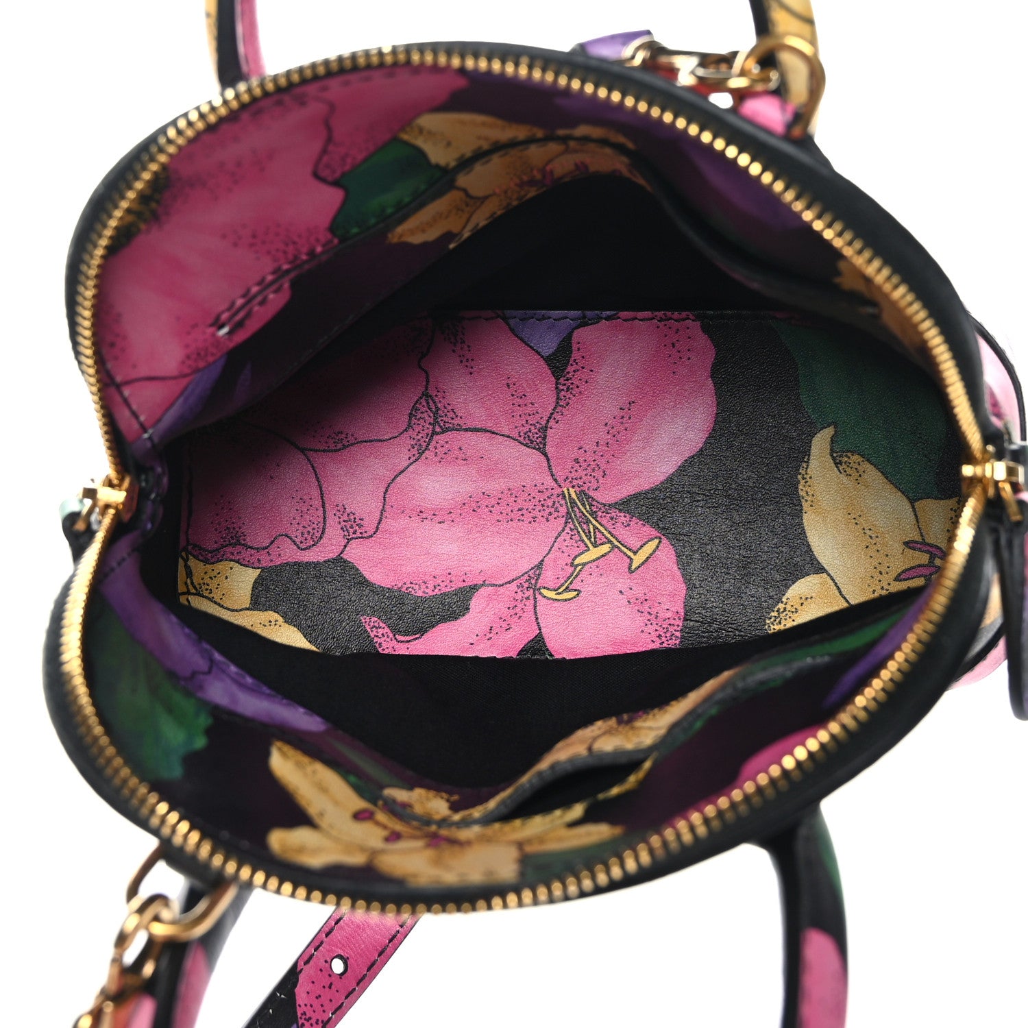 Balenciaga Smooth Calfskin Lush Floral Print XXS Ville Top Handle Bag Black Multicolor 5 of 9