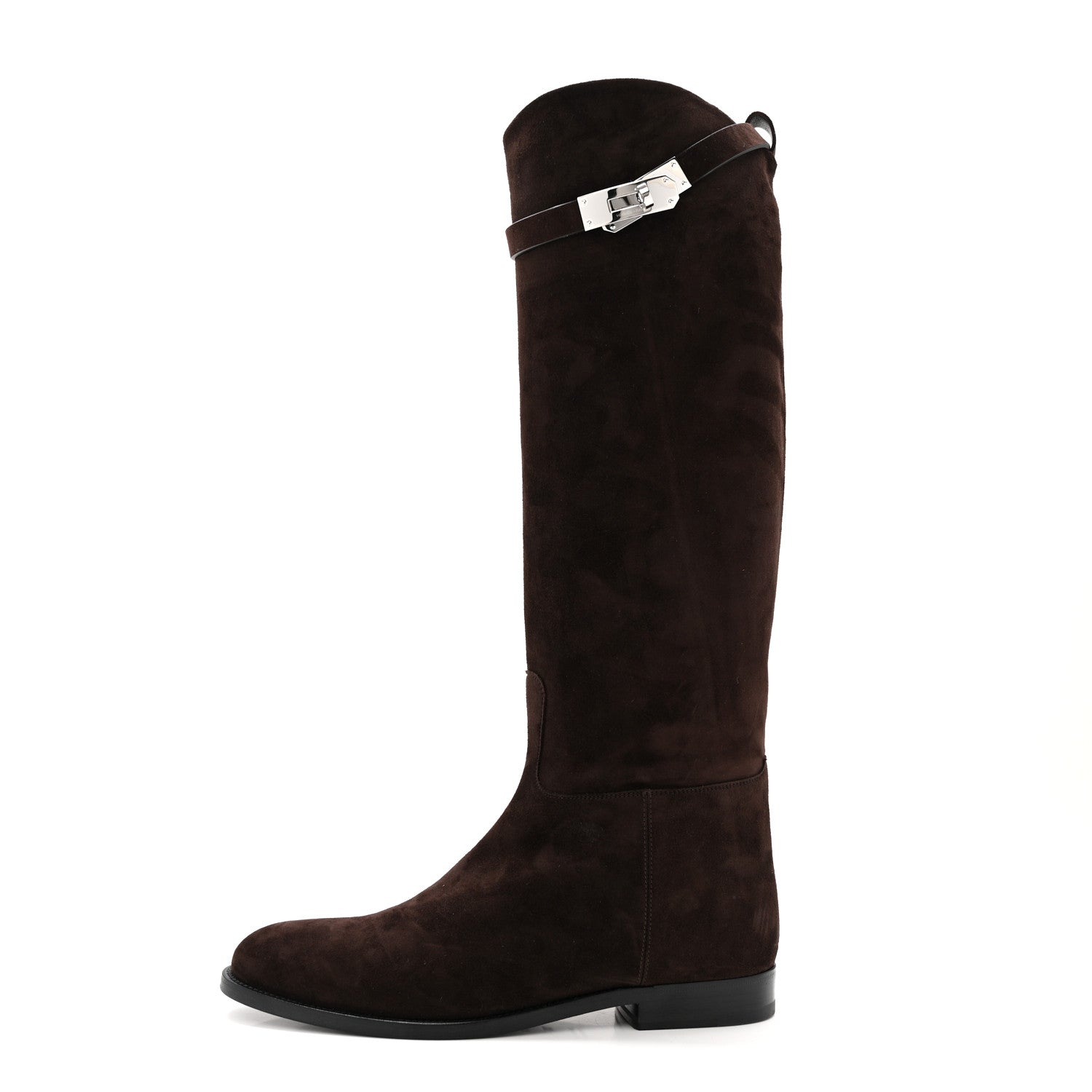 Hermes Supple Suede Goatskin Kelly Jumping Boots 39 Marron Ebene 1 of 10