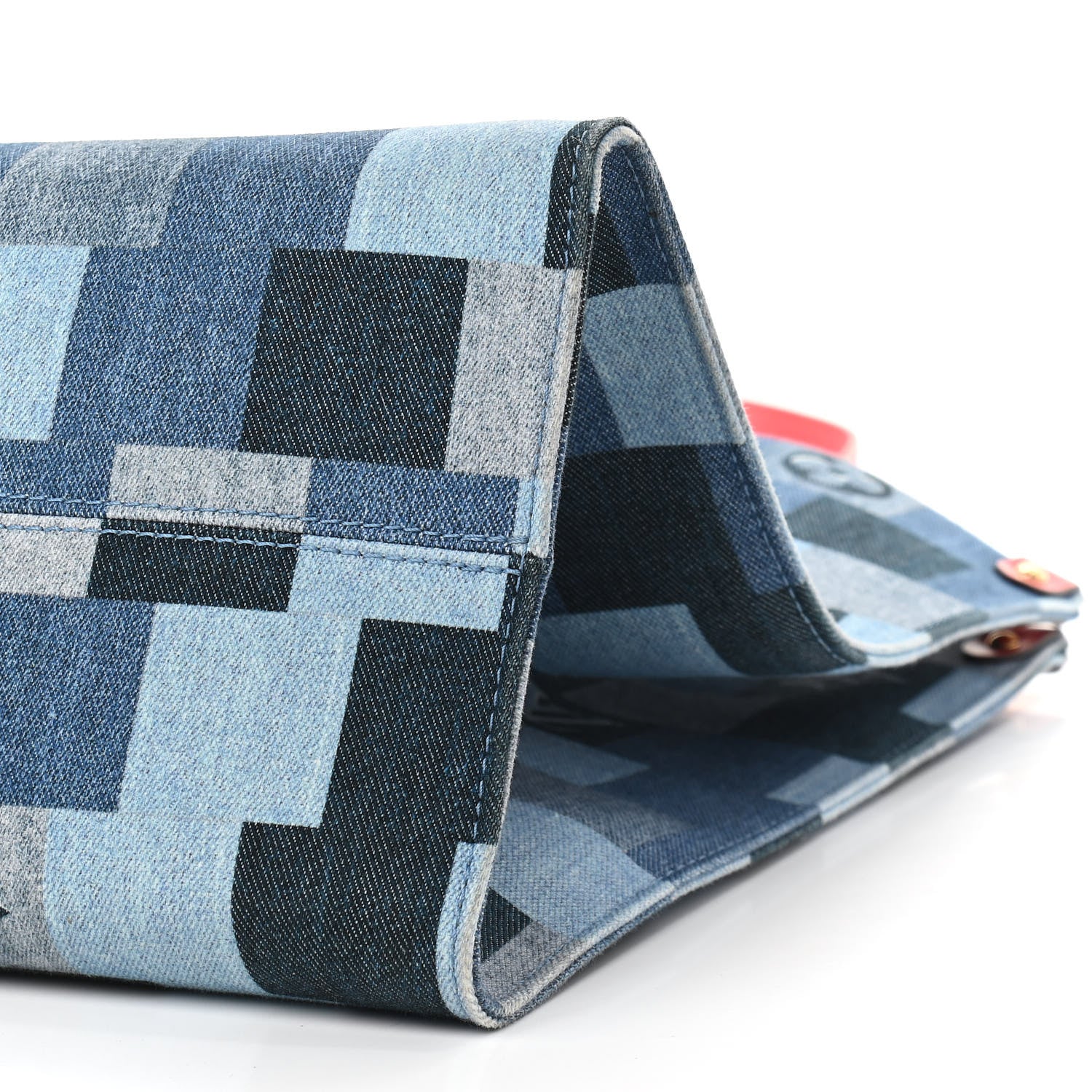 Louis Vuitton Denim Damier Monogram Onthego Blue Rouge 7 of 8