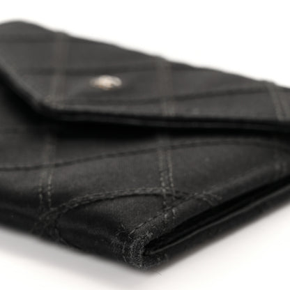 Chanel Satin Stitched Compact Card Case Black 9 of 9