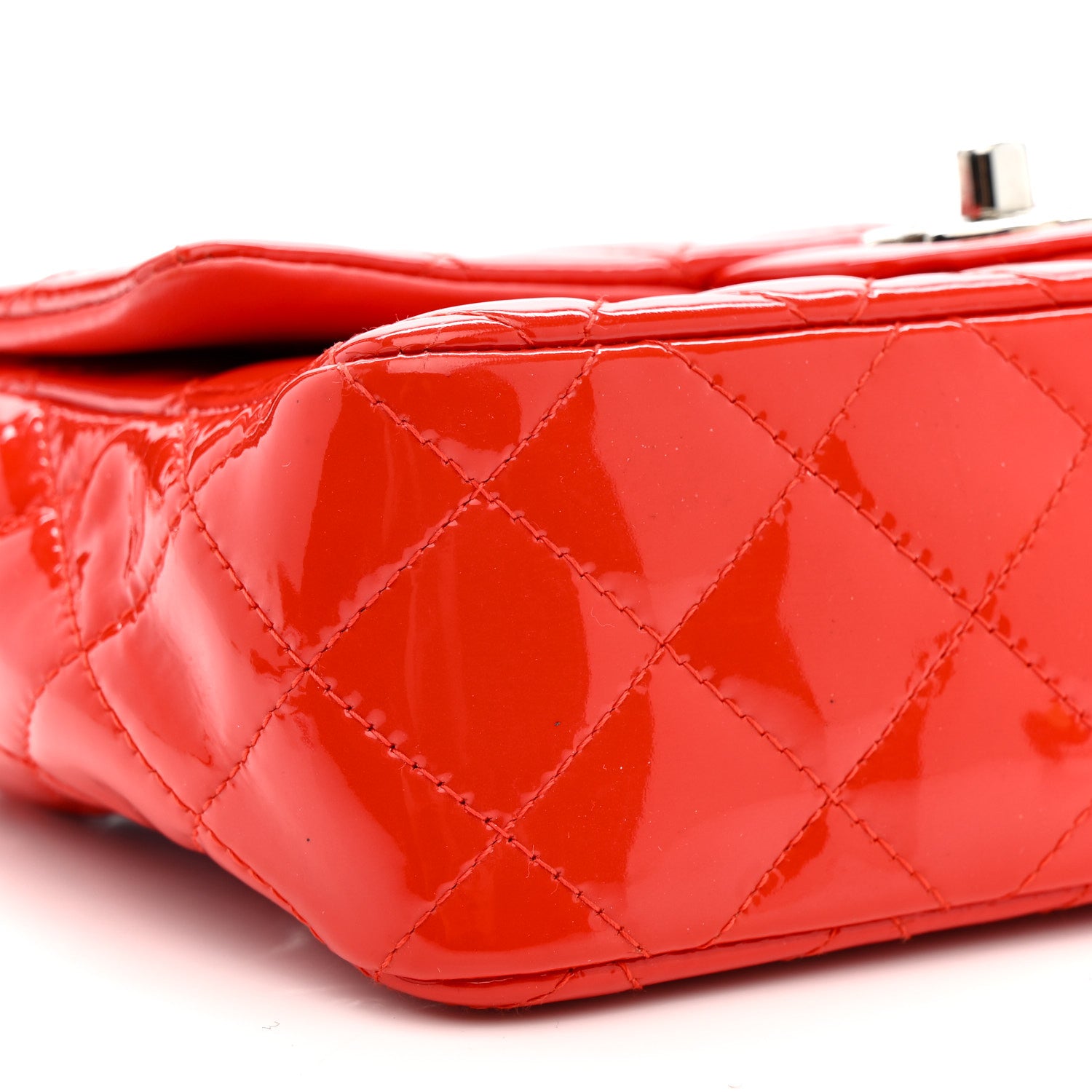 Chanel Patent Calfskin Quilted Mini Rectangular Flap Red 9 of 11