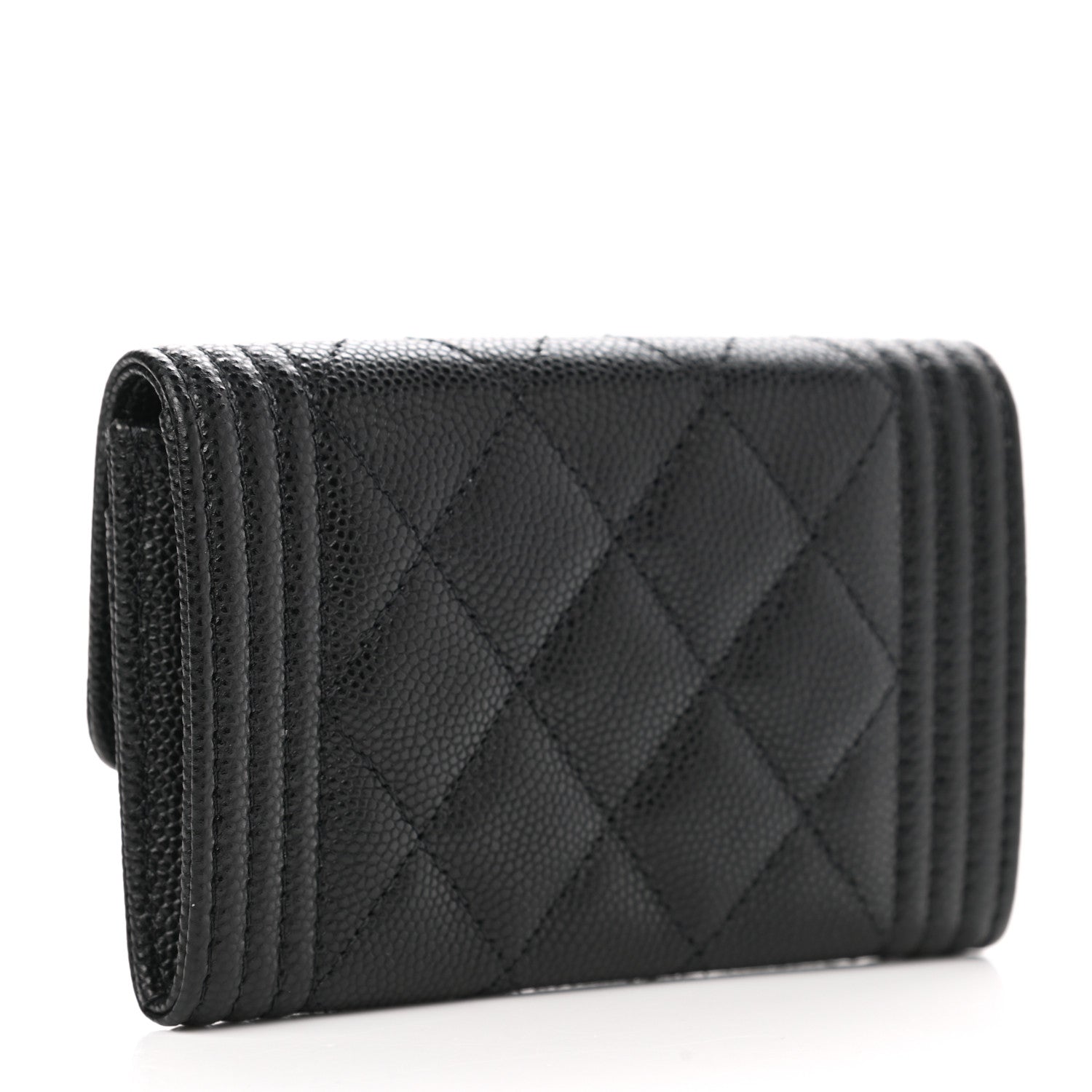 Chanel Caviar Quilted Boy Flap Card Holder Black 3 of 9