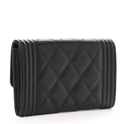 Chanel Caviar Quilted Boy Flap Card Holder Black 3 of 9