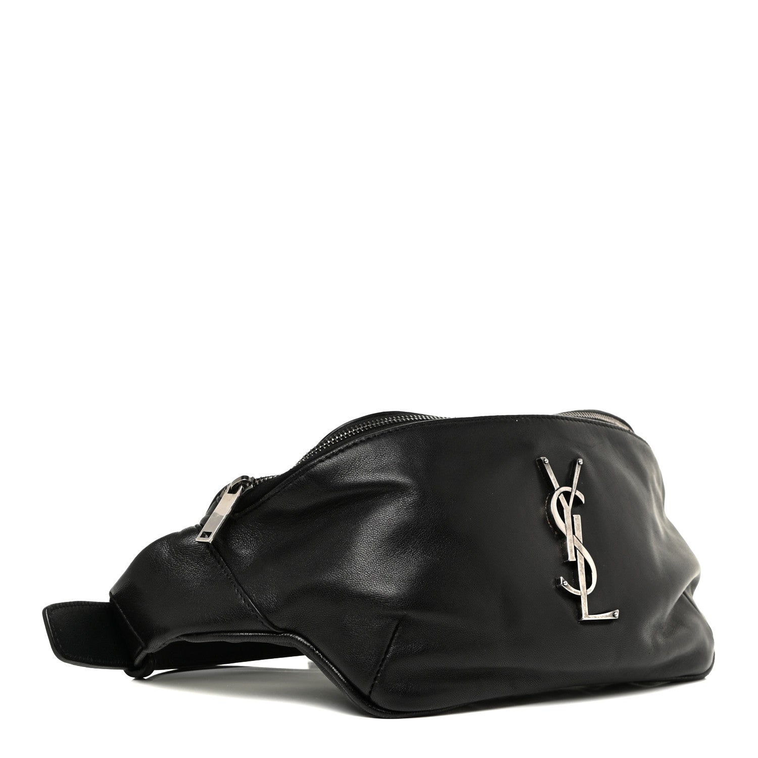 Saint Laurent Calfskin Monogram Belt Bag Black 4 of 19