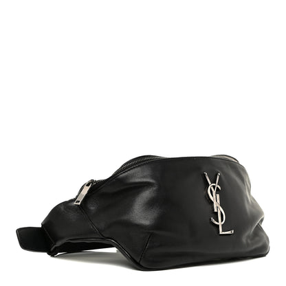 Saint Laurent Calfskin Monogram Belt Bag Black 4 of 19